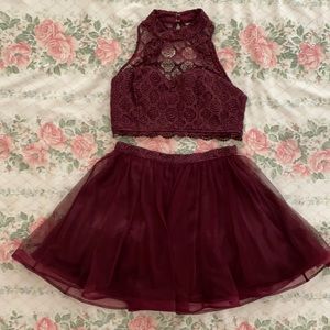 Purple 2 Piece Prom Set